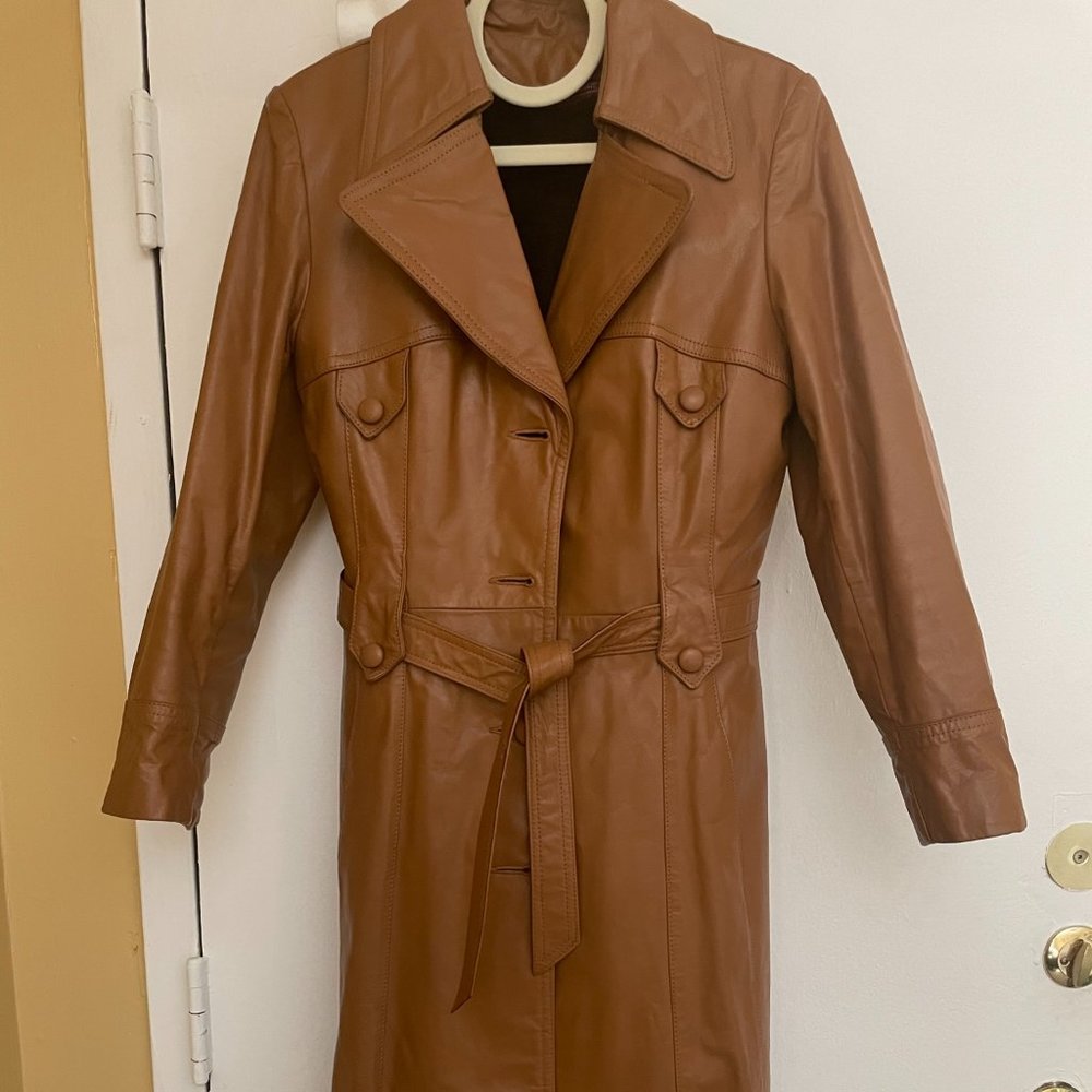 Vintage All Leather Trench Coat